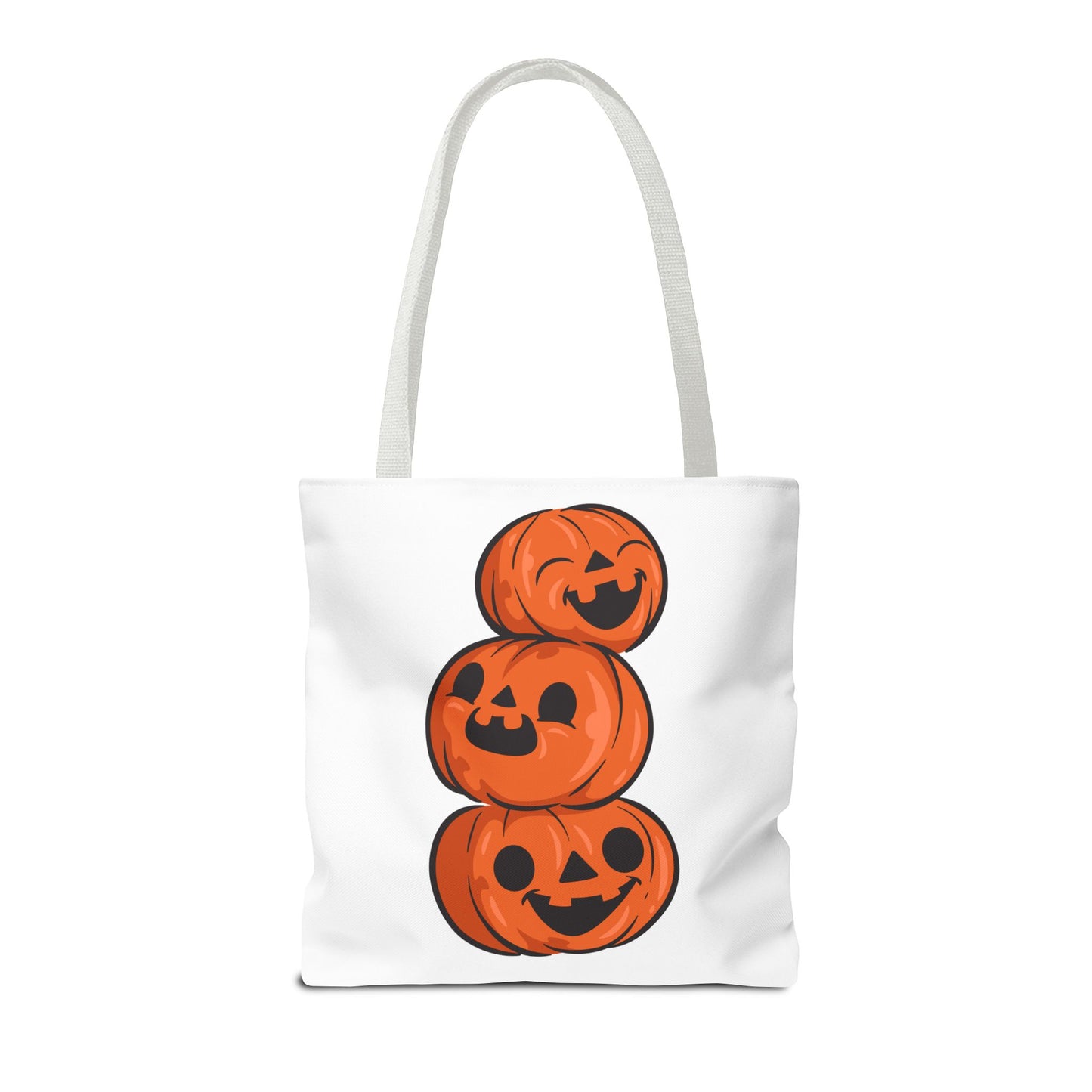 Cute Happy Stacked Pumpkins Tote Bag