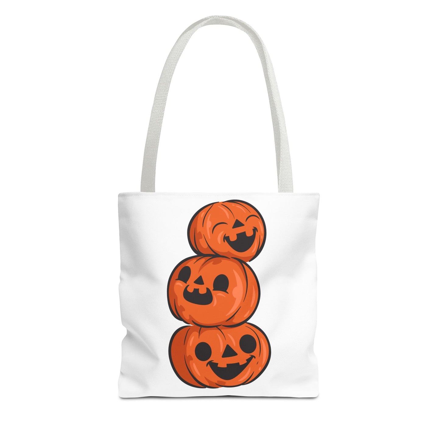 Cute Happy Stacked Pumpkins Tote Bag