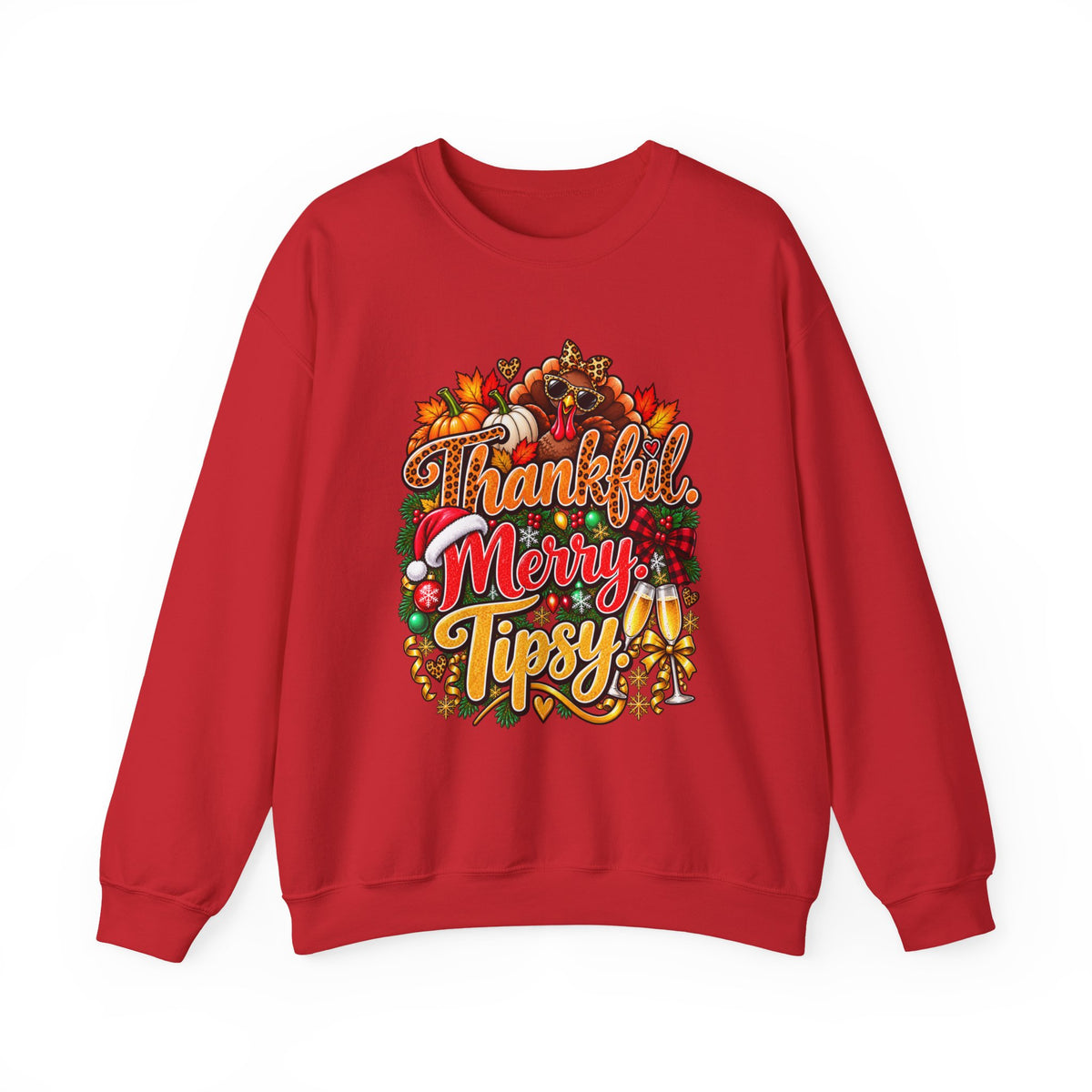 Thankful Merry Tipsy – Funny Holiday Sweatshirt