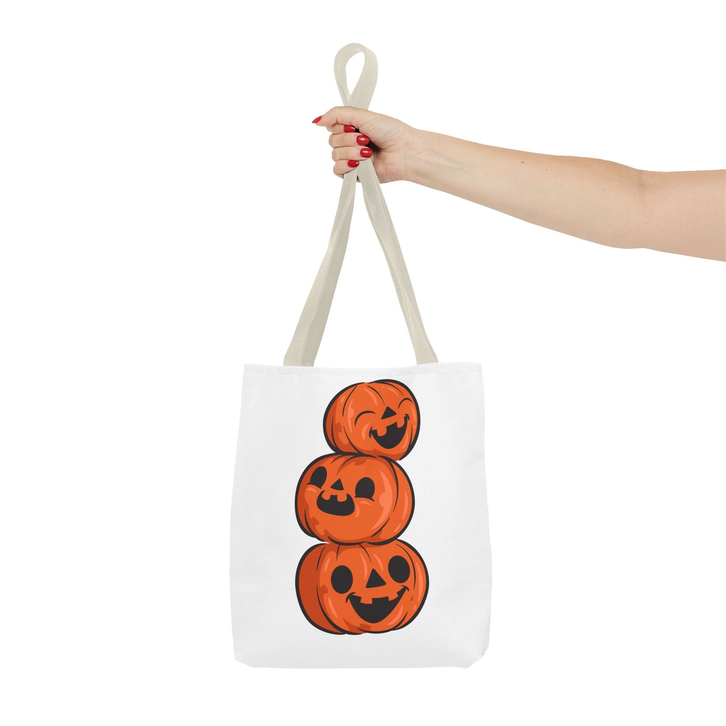 Cute Happy Stacked Pumpkins Tote Bag