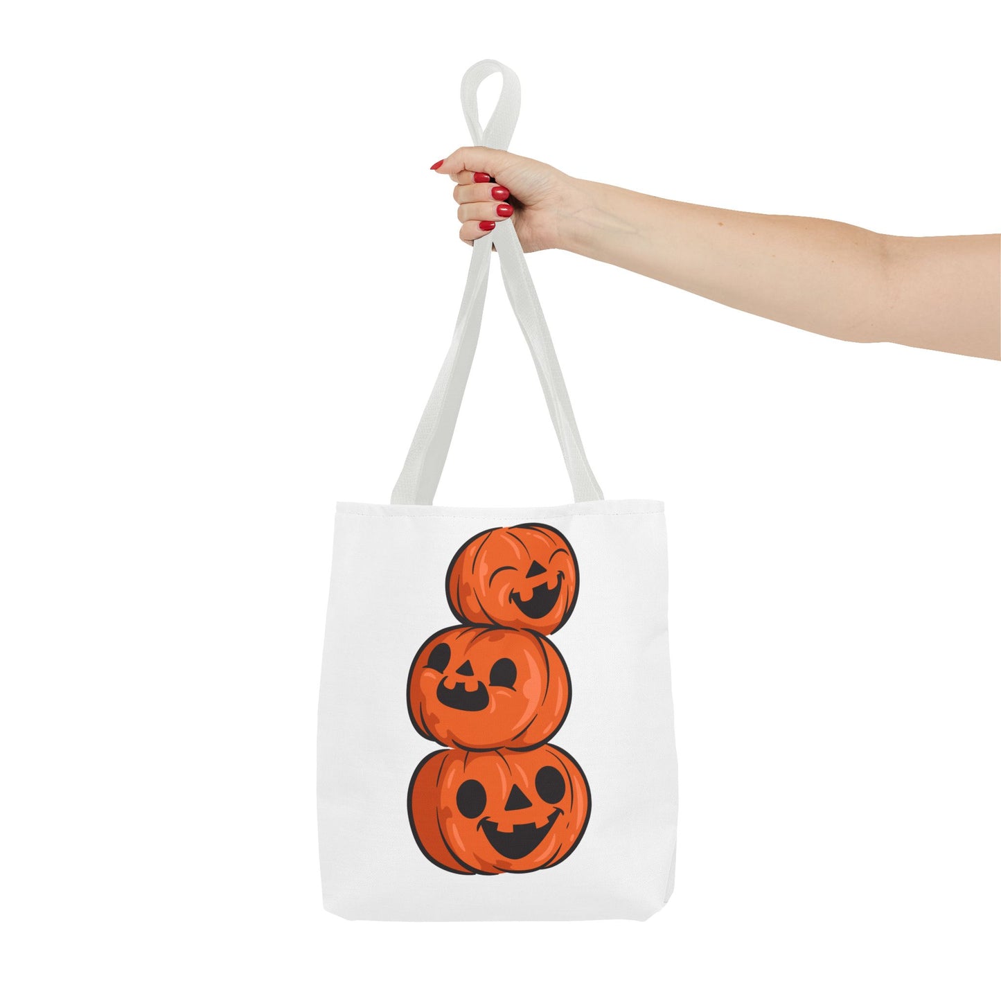 Cute Happy Stacked Pumpkins Tote Bag