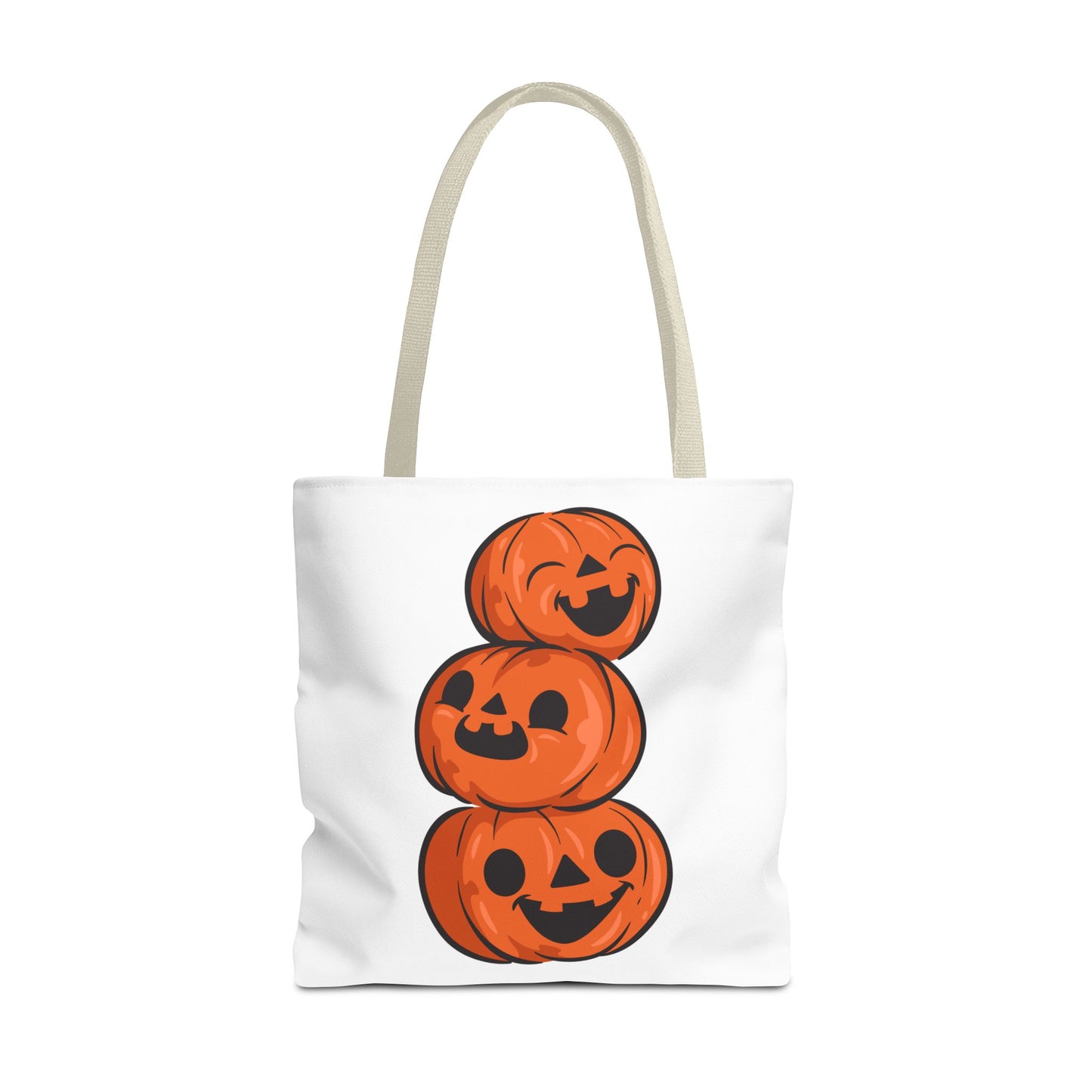 Cute Happy Stacked Pumpkins Tote Bag