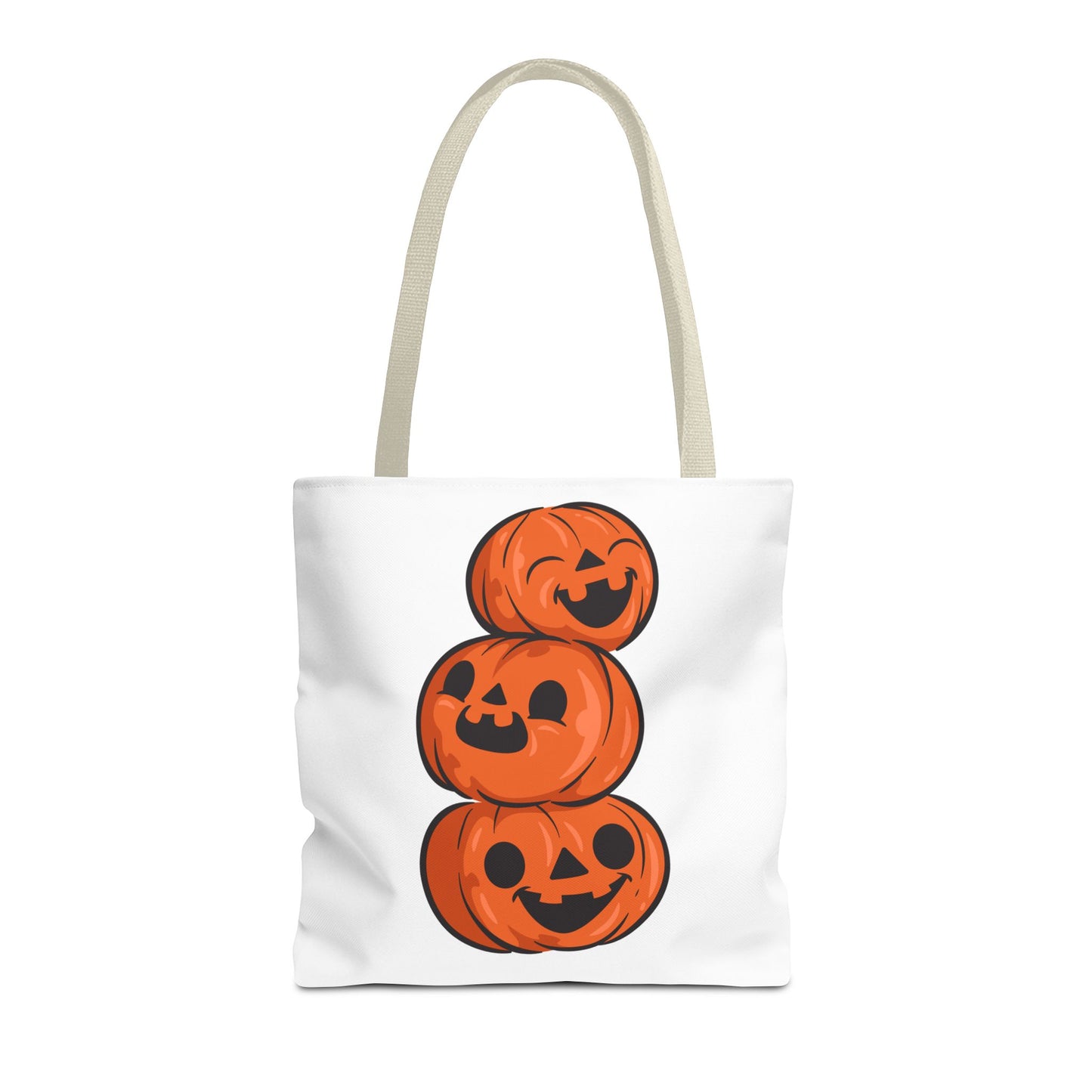 Cute Happy Stacked Pumpkins Tote Bag