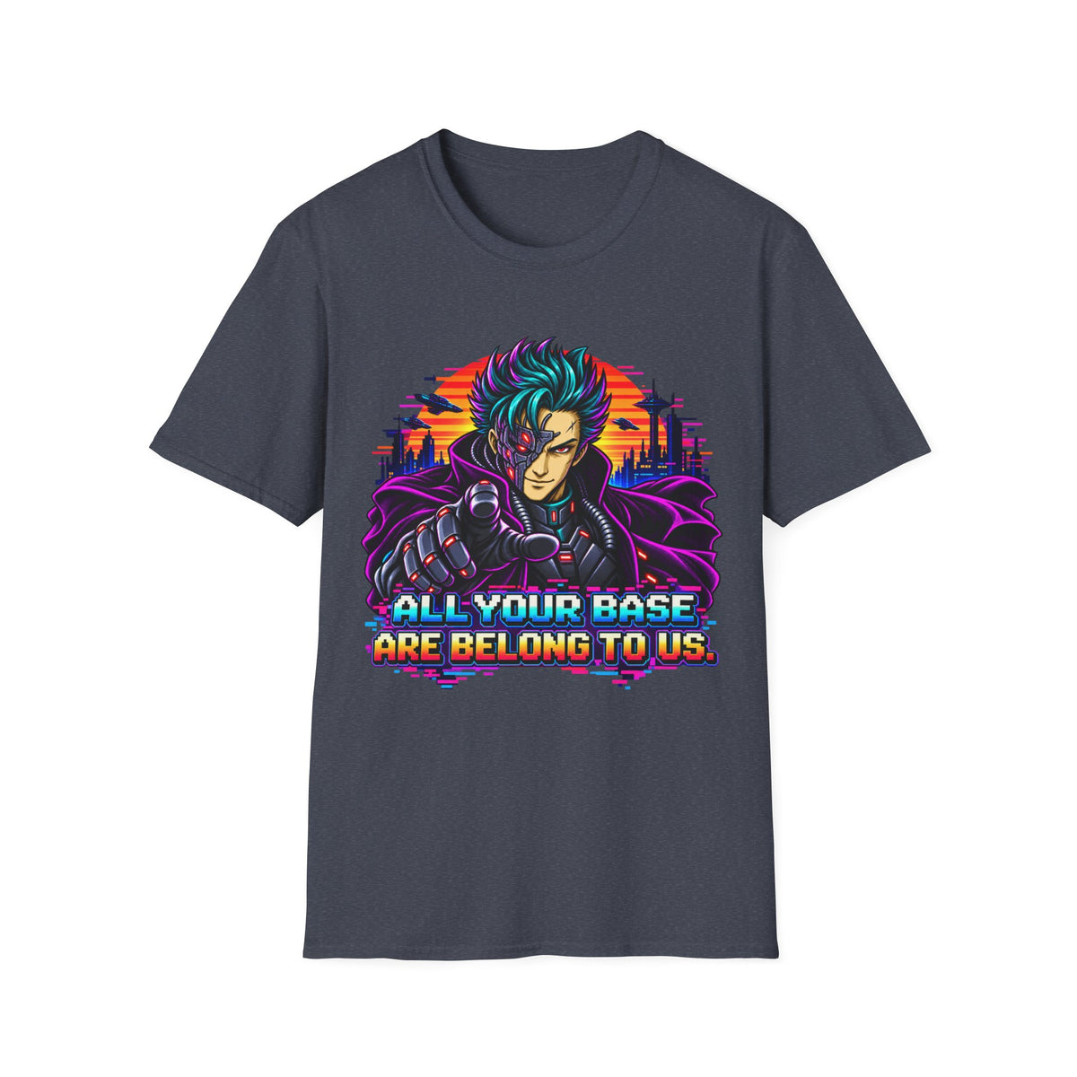 All Your Base Retro Gaming Graphic T-Shirt