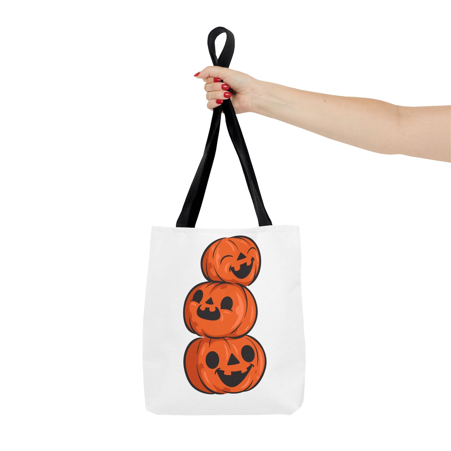 Cute Happy Stacked Pumpkins Tote Bag