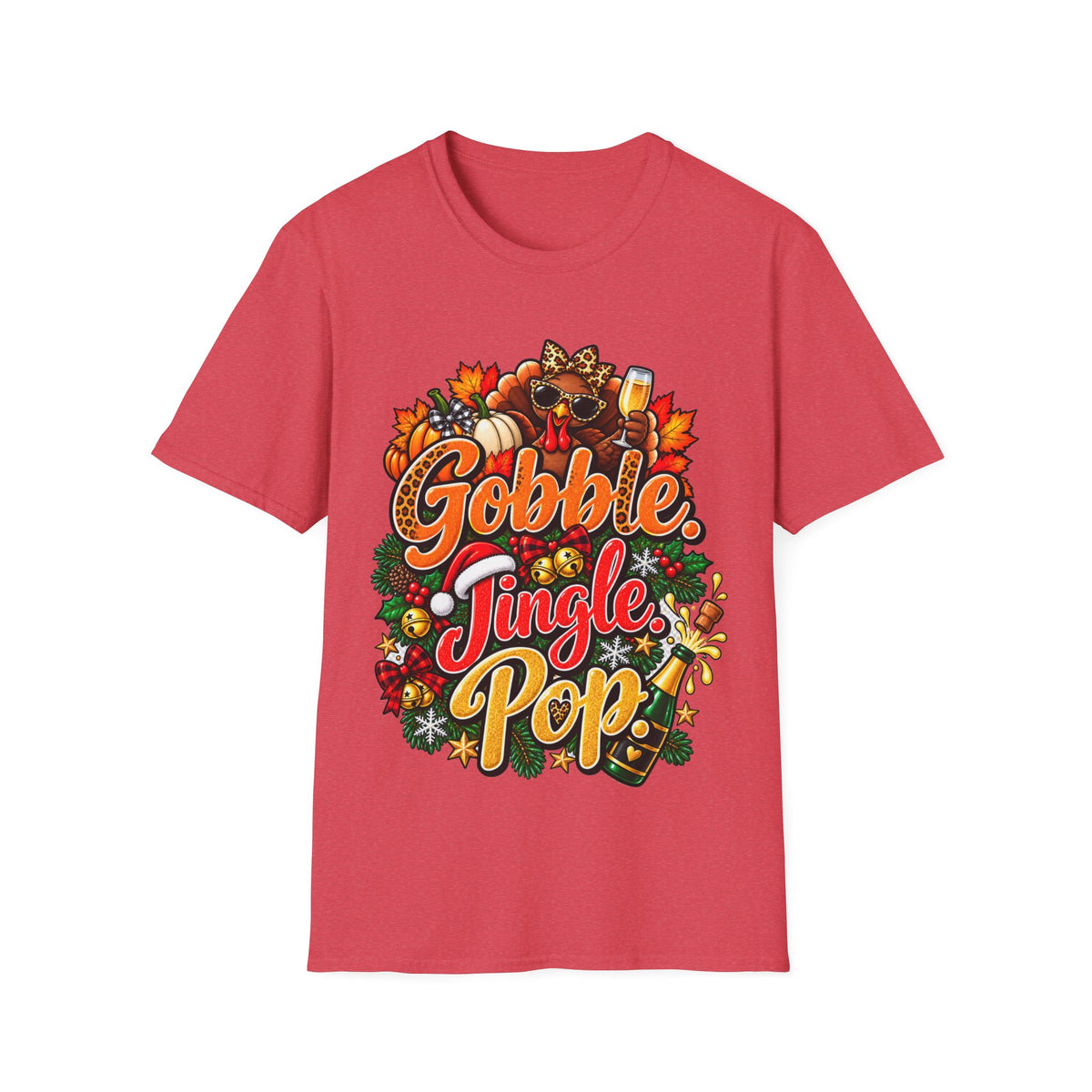 Gobble Jingle Pop Shirt – Funny Thanksgiving Christmas Holiday T-Shirt