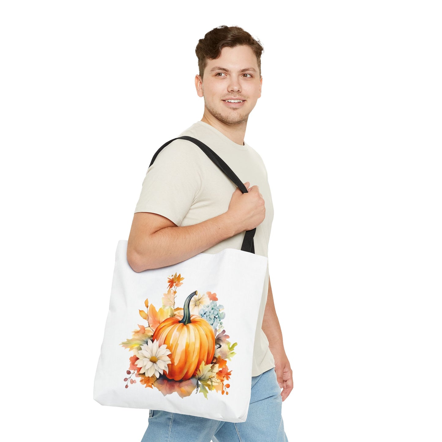 Pumpkin Floral Tote Bag