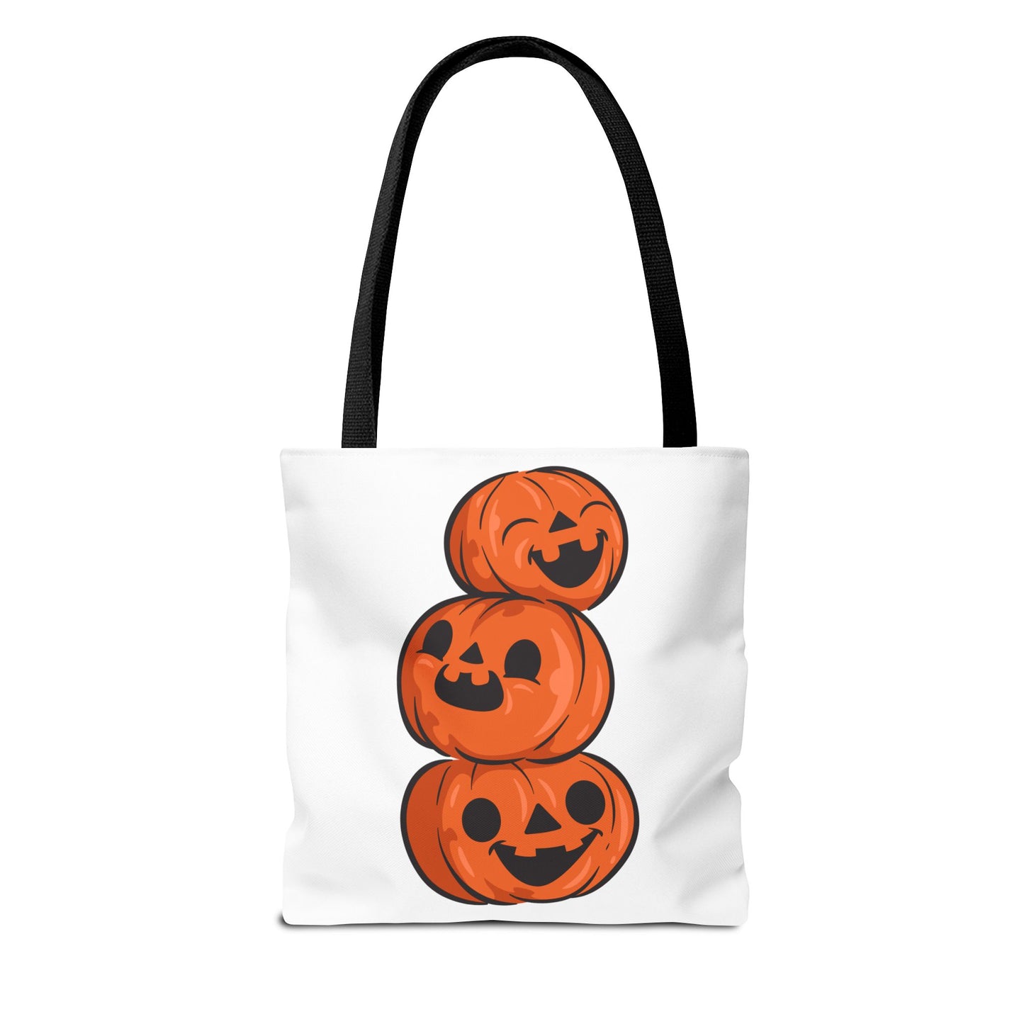 Cute Happy Stacked Pumpkins Tote Bag