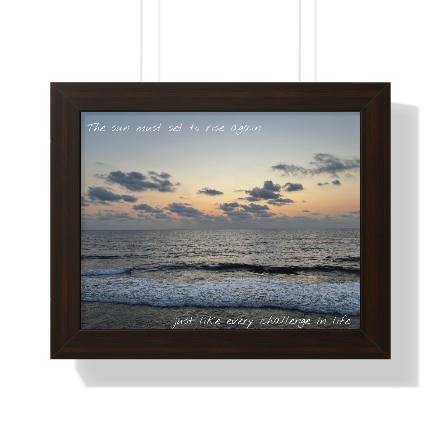 The sun must set to rise again—just like every challenge in life Framed Horizontal Poster