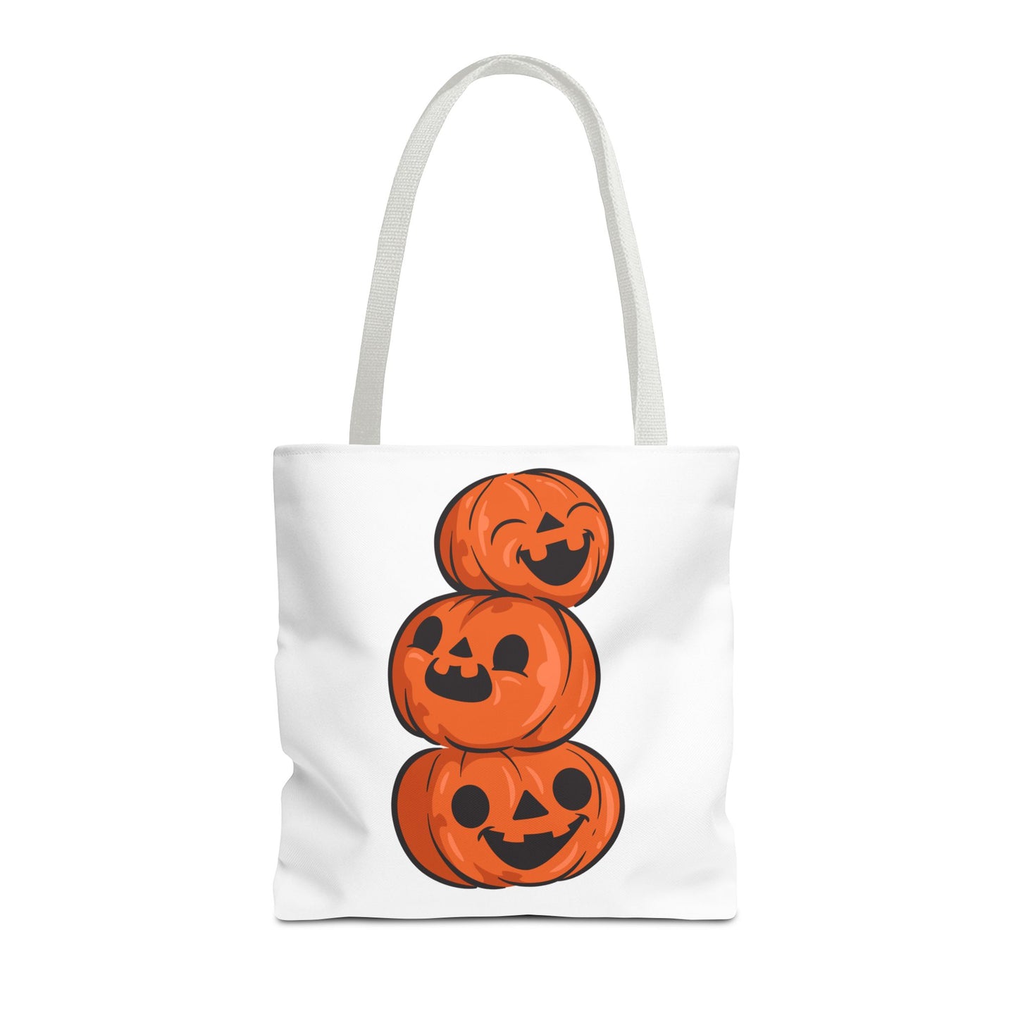 Cute Happy Stacked Pumpkins Tote Bag