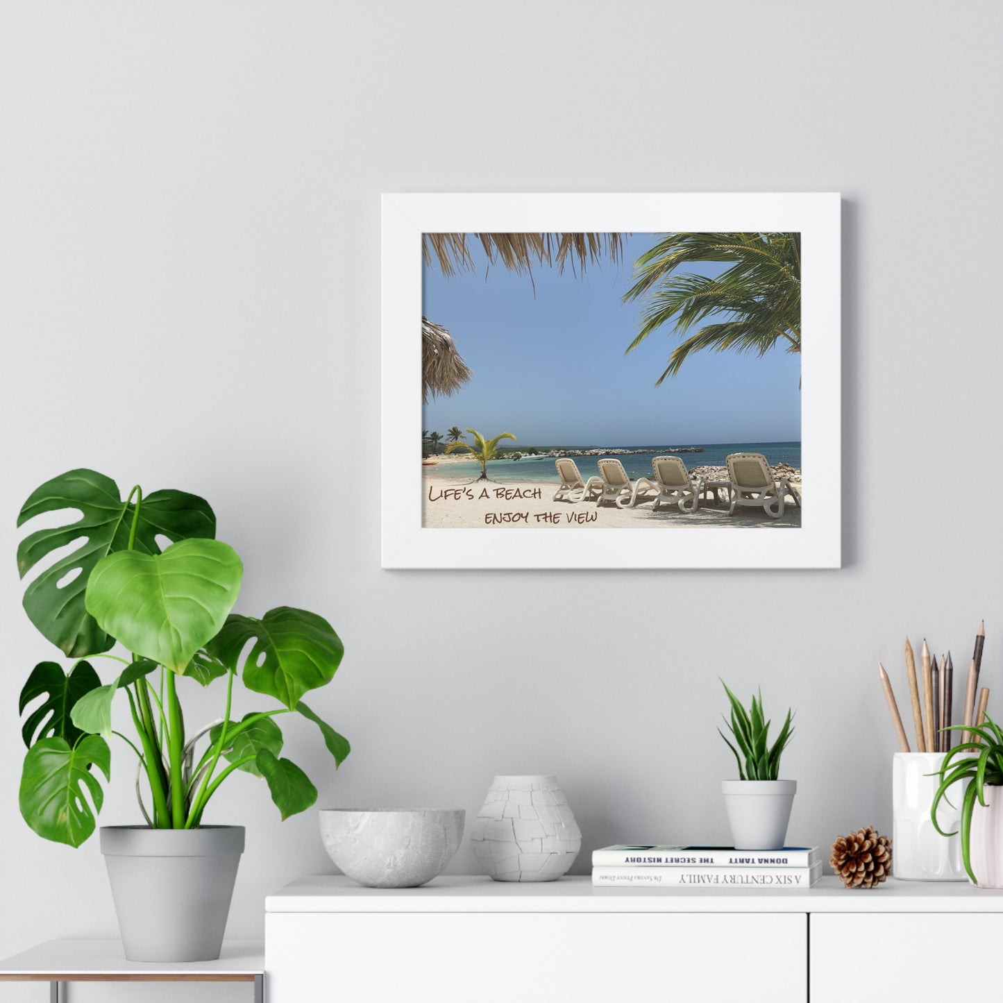 Life's a beach enjoy the view Framed Horizontal Poster