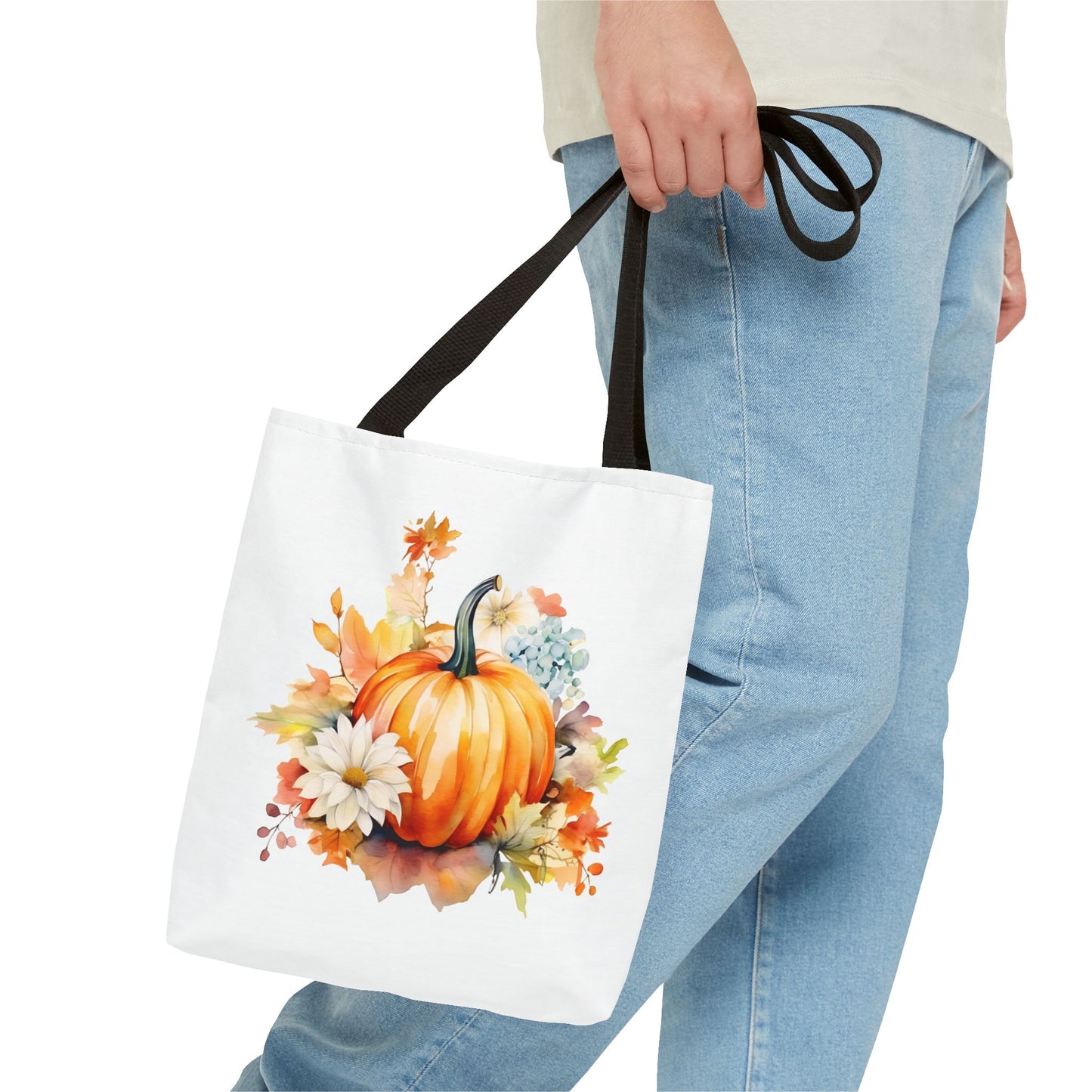 Pumpkin Floral Tote Bag