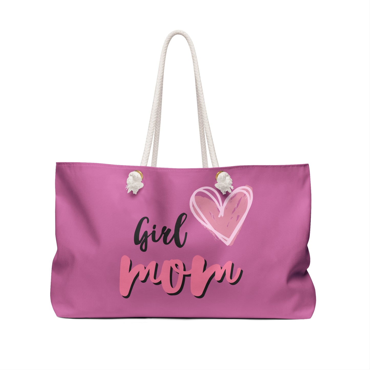 Girl Mom Weekender Bag with Heart Design