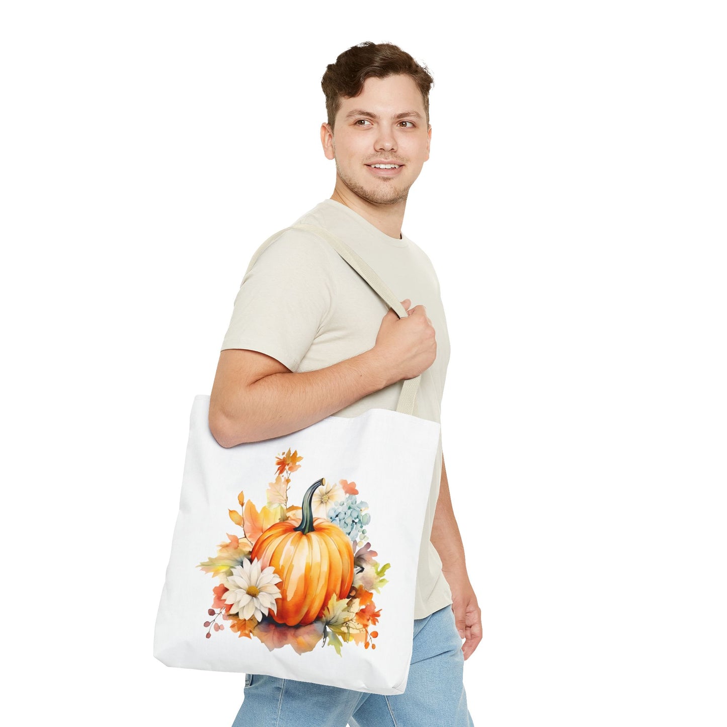 Pumpkin Floral Tote Bag