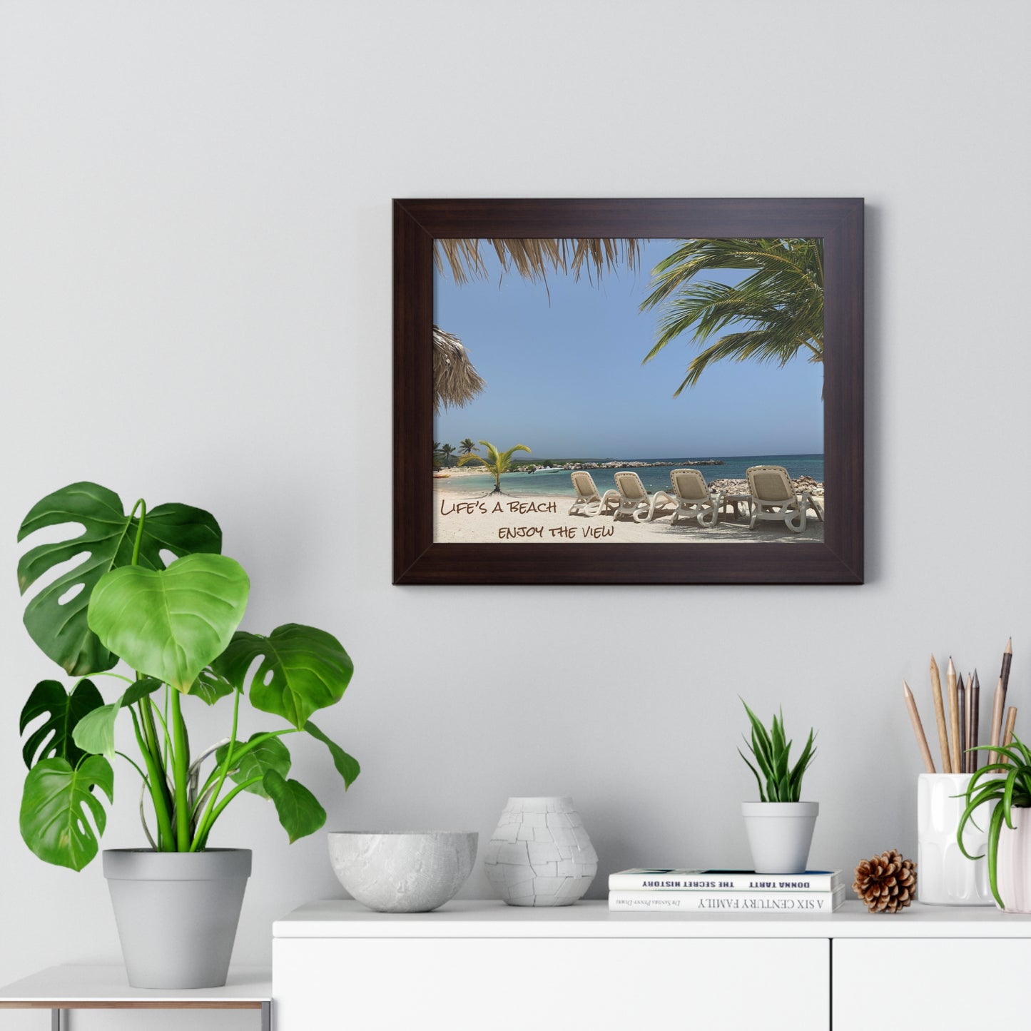Life's a beach enjoy the view Framed Horizontal Poster