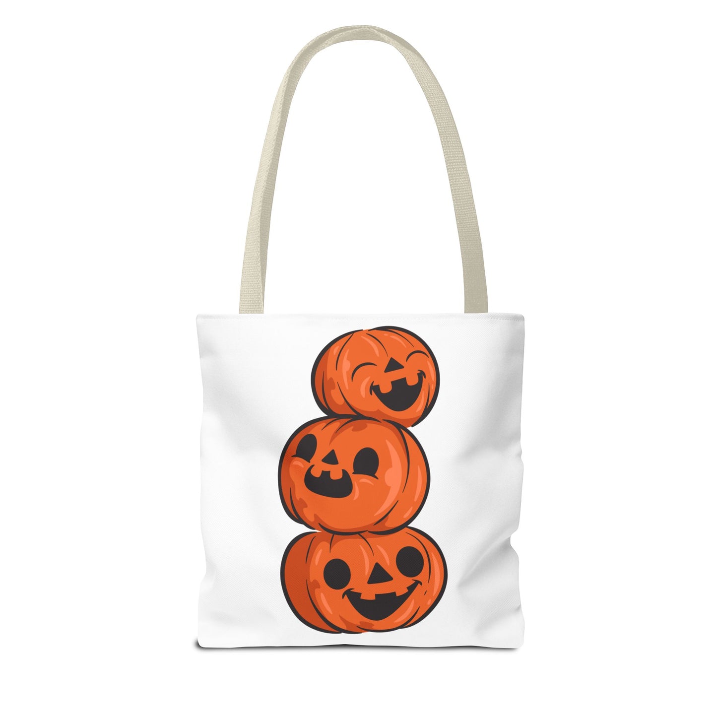 Cute Happy Stacked Pumpkins Tote Bag