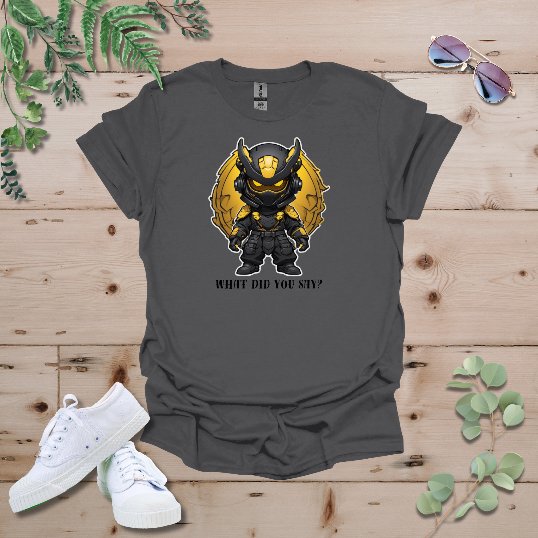Faceless Tech Chibi Yellow Dragon - What Did You Say? Tshirt