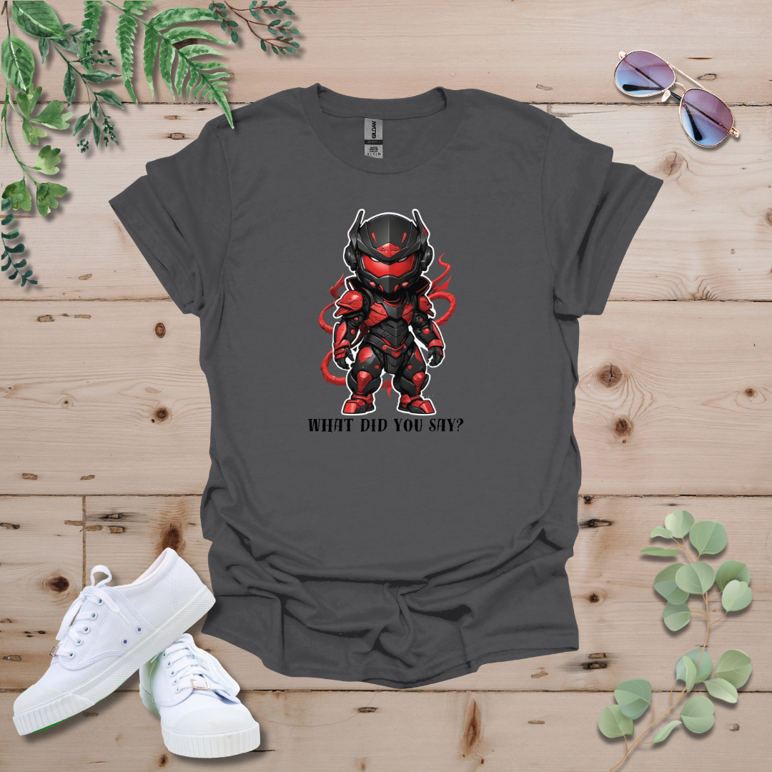 Faceless Tech Chibi Red Dragon - What Did You Say? Tshirt