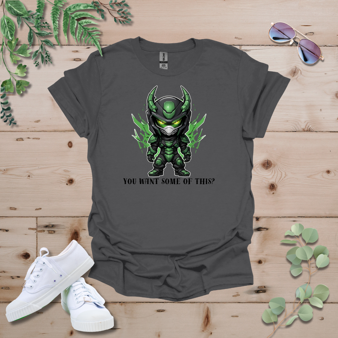 Faceless Tech Chibi Green Dragon - You Want Some Of This? Tshirt