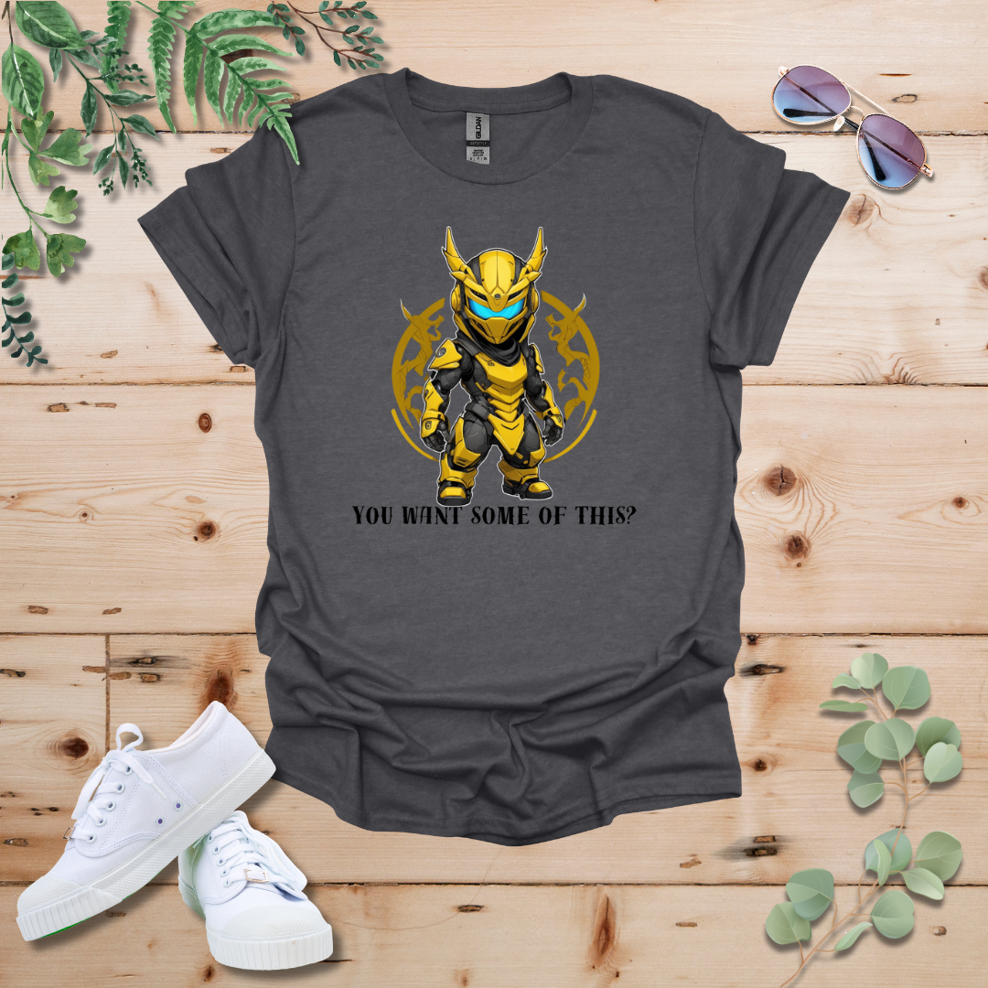 Faceless Tech Chibi Yellow Dragon - You Want Some Of This? Tshirt