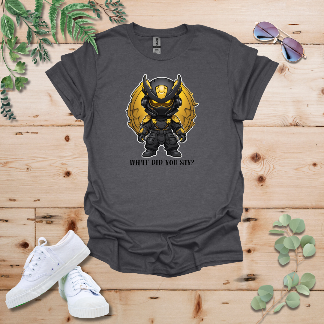 Faceless Tech Chibi Yellow Dragon - What Did You Say? Tshirt
