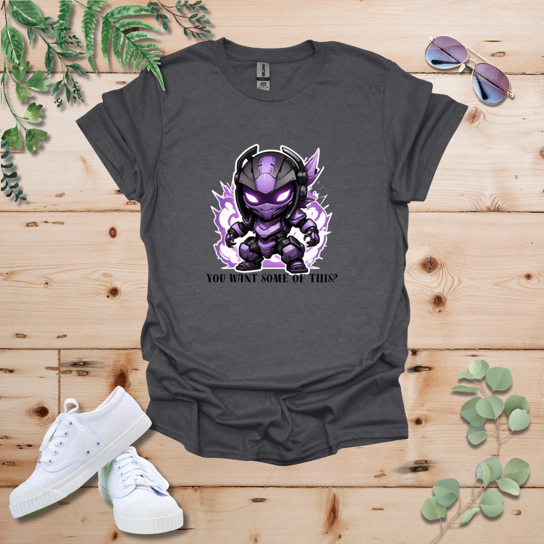 Faceless Tech Chibi Purple Dragon - You Want Some Of This? Tshirt