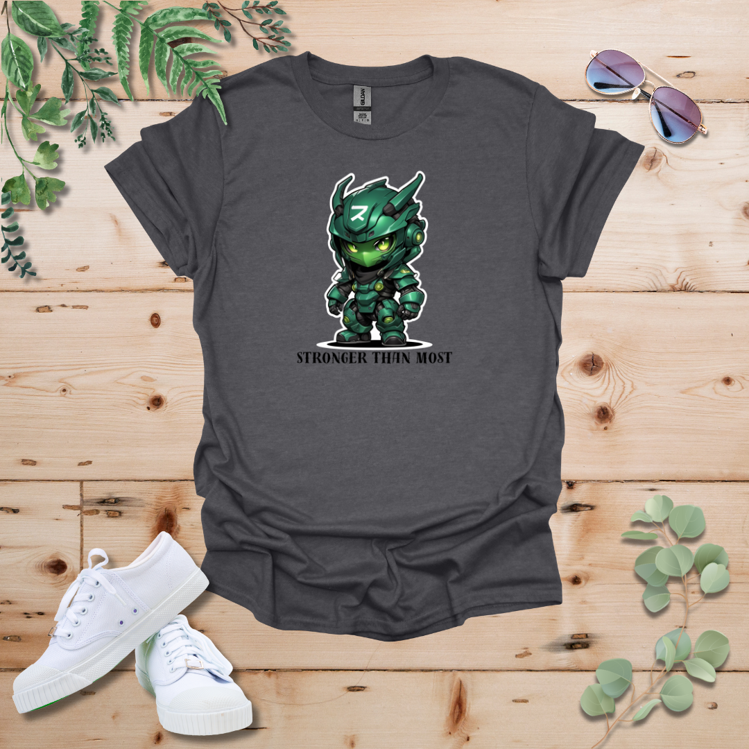 Faceless Tech Chibi Green Dragon - Stronger Than Most Tshirt