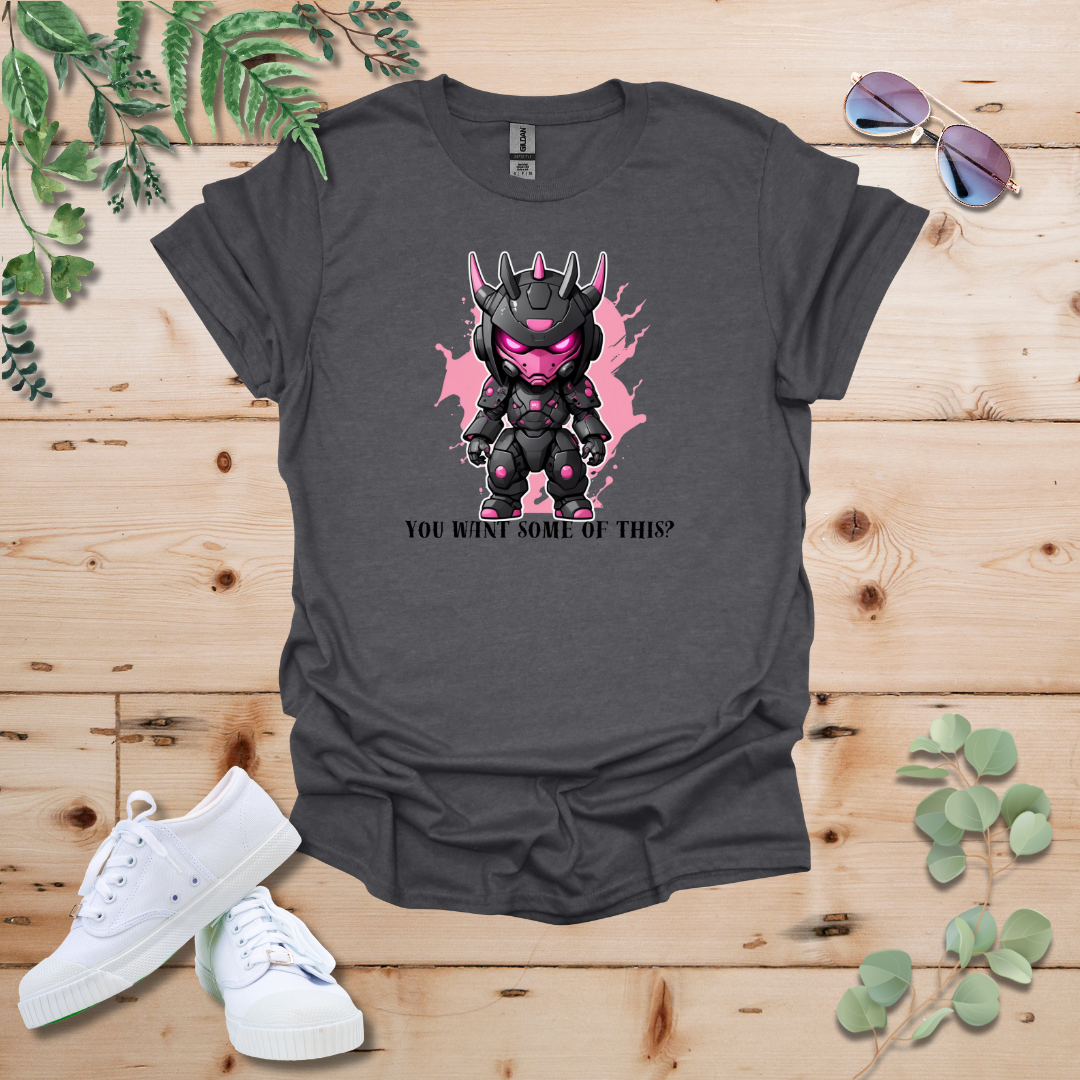 Faceless Tech Chibi Pink Dragon - You Want Some Of This? Tshirt