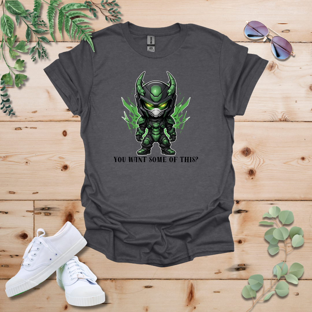 Faceless Tech Chibi Green Dragon - You Want Some Of This? Tshirt