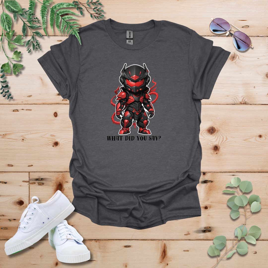 Faceless Tech Chibi Red Dragon - What Did You Say? Tshirt