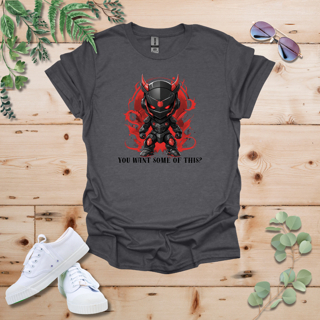 Faceless Tech Chibi Red Dragon - You Want Some Of This? Tshirt