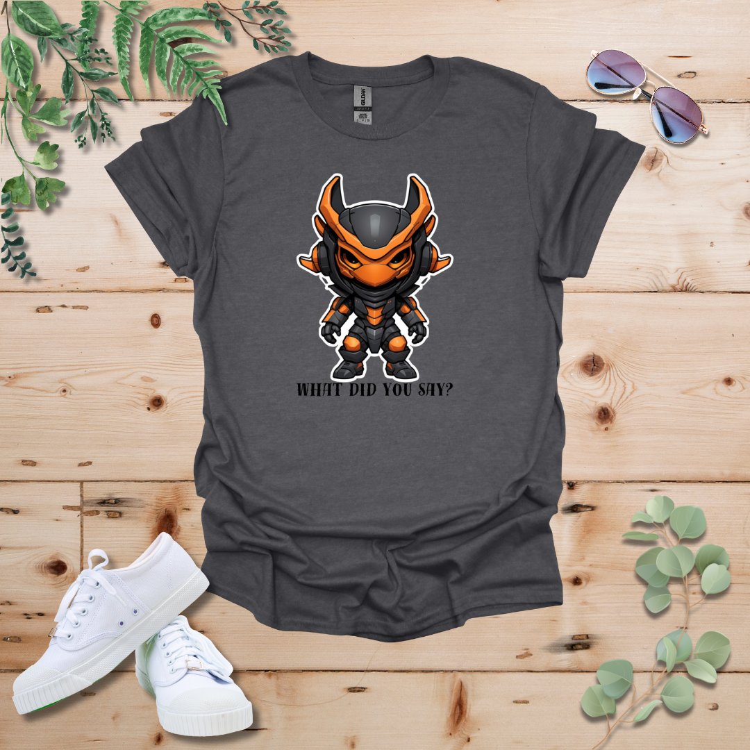 Faceless Tech Chibi Orange Dragon - What Did You Say? Tshirt