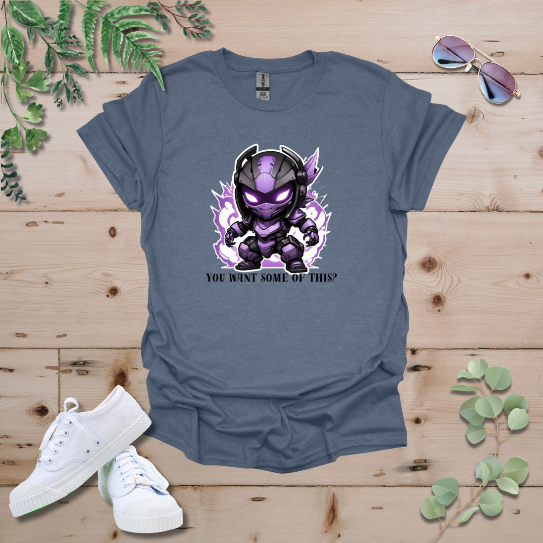 Faceless Tech Chibi Purple Dragon - You Want Some Of This? Tshirt