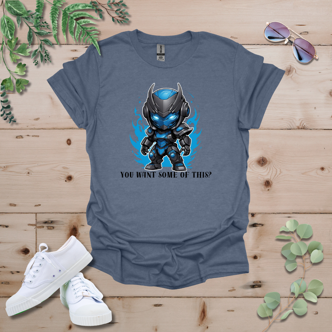 Faceless Tech Chibi Blue Dragon - You Want Some Of This? Tshirt