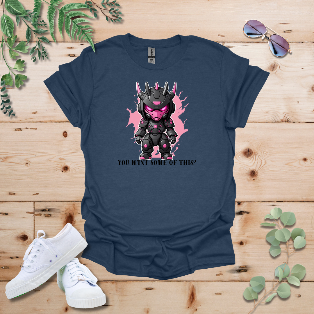 Faceless Tech Chibi Pink Dragon - You Want Some Of This? Tshirt