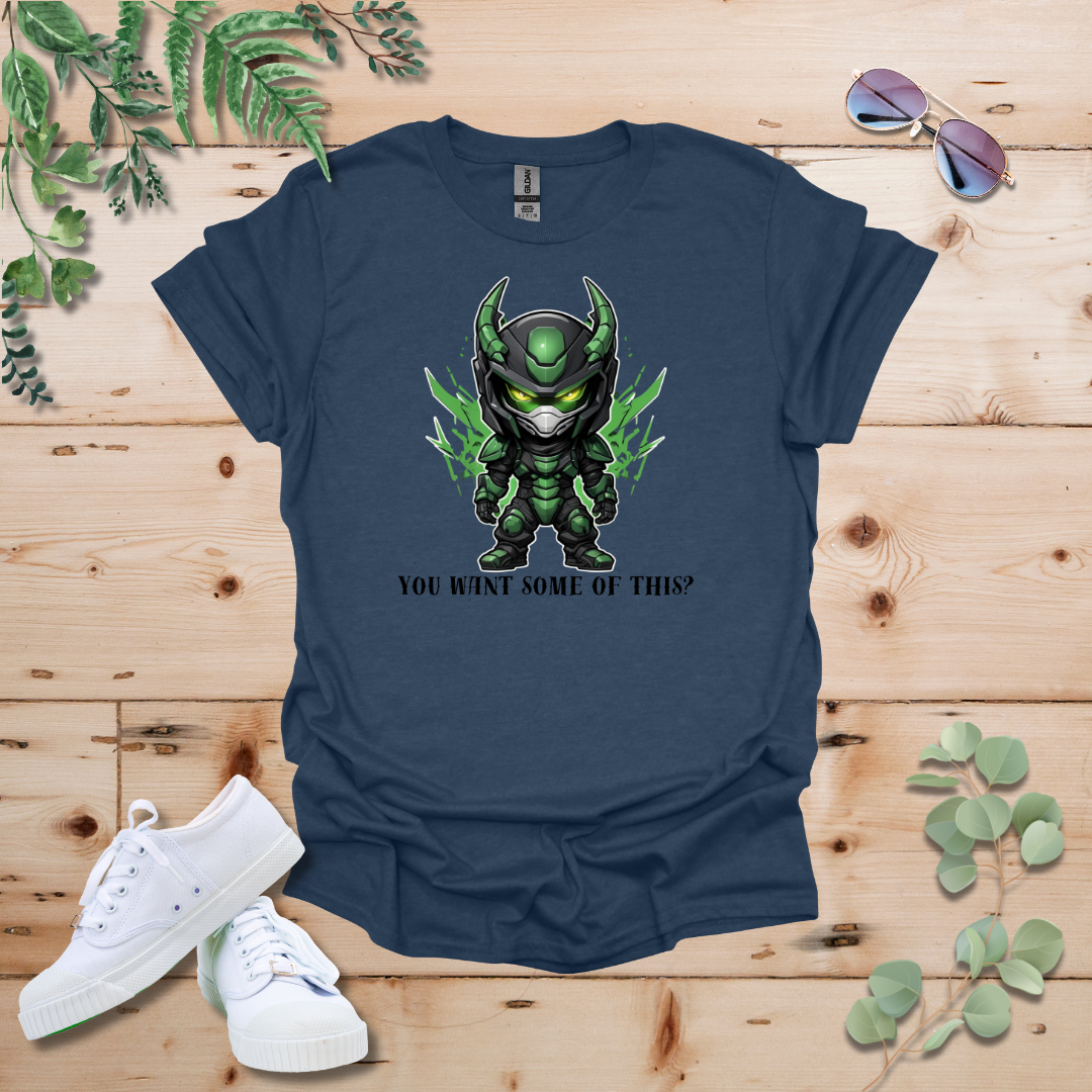 Faceless Tech Chibi Green Dragon - You Want Some Of This? Tshirt