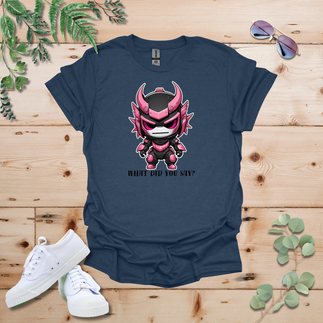 Faceless Tech Chibi Pink Dragon - What Did You Say? Tshirt