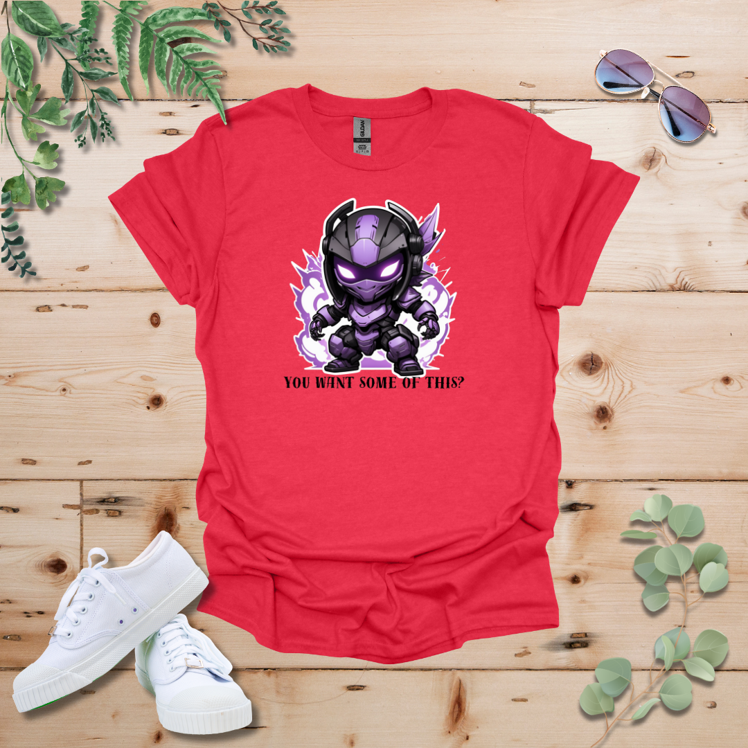 Faceless Tech Chibi Purple Dragon - You Want Some Of This? Tshirt