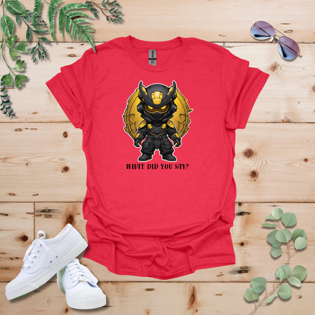 Faceless Tech Chibi Yellow Dragon - What Did You Say? Tshirt