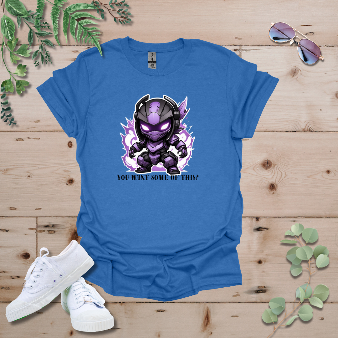 Faceless Tech Chibi Purple Dragon - You Want Some Of This? Tshirt