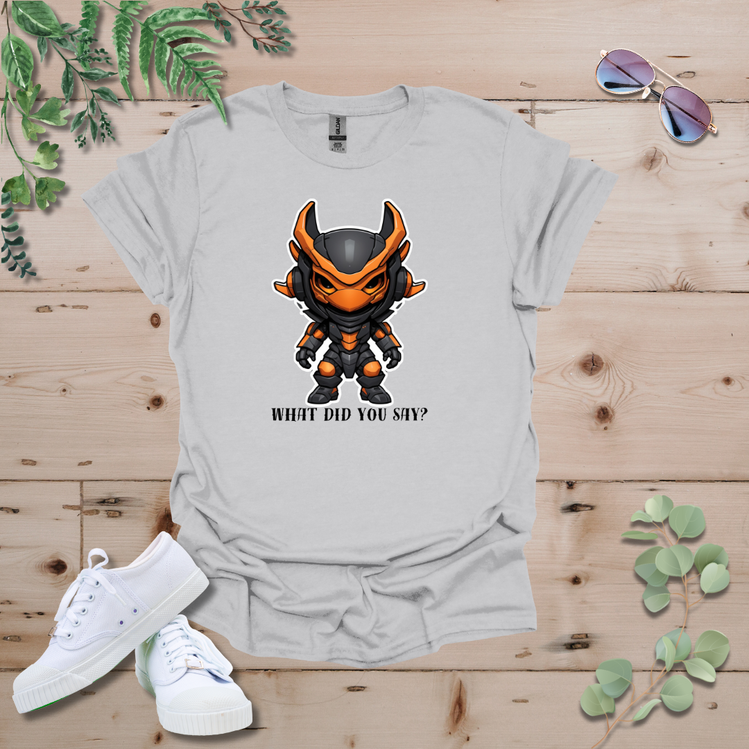 Faceless Tech Chibi Orange Dragon - What Did You Say? Tshirt