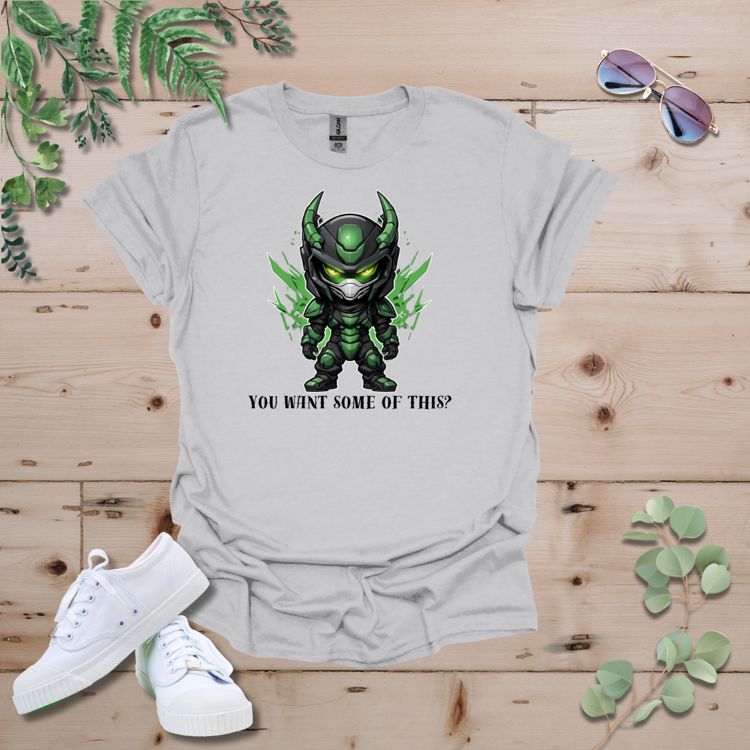 Faceless Tech Chibi Green Dragon - You Want Some Of This? Tshirt