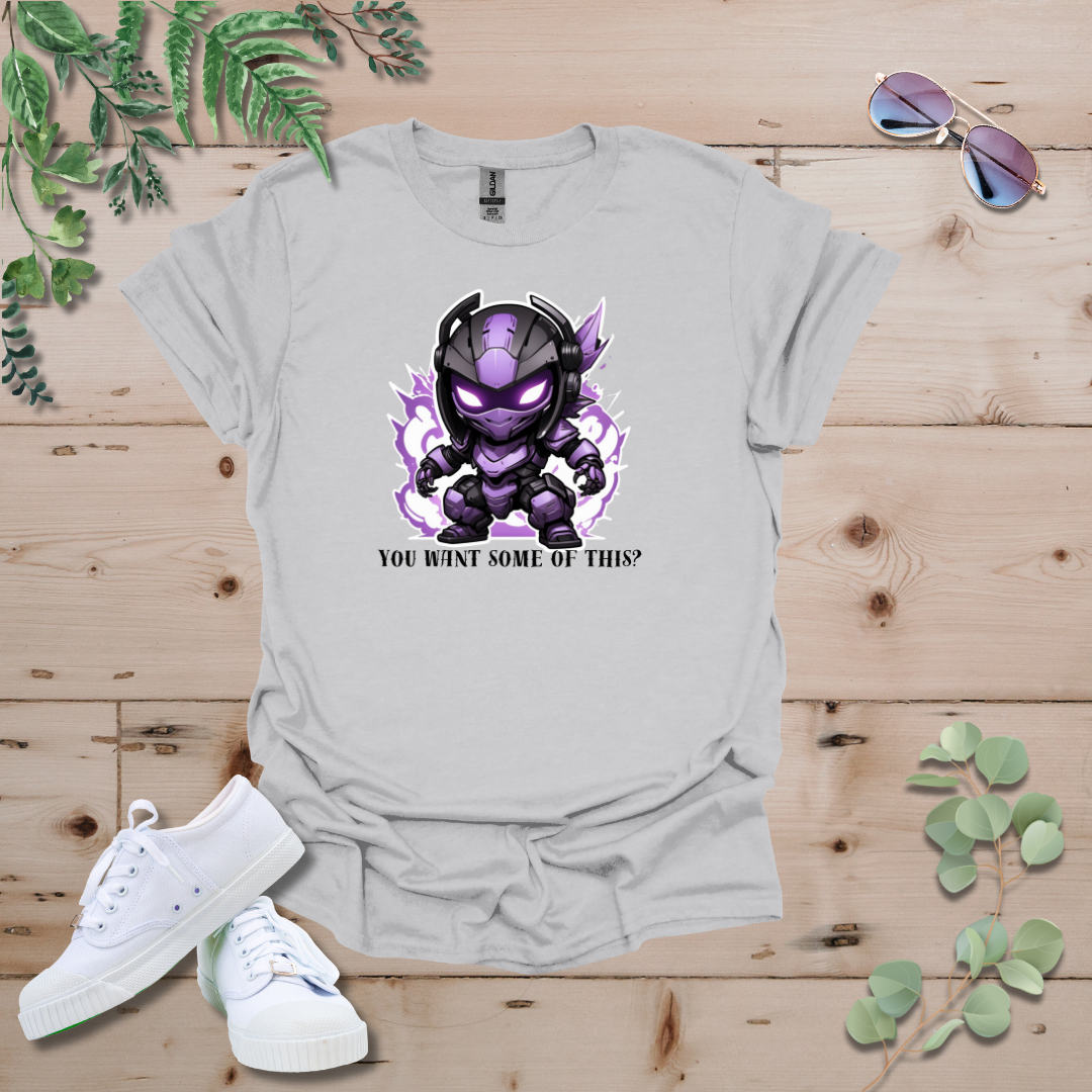 Faceless Tech Chibi Purple Dragon - You Want Some Of This? Tshirt