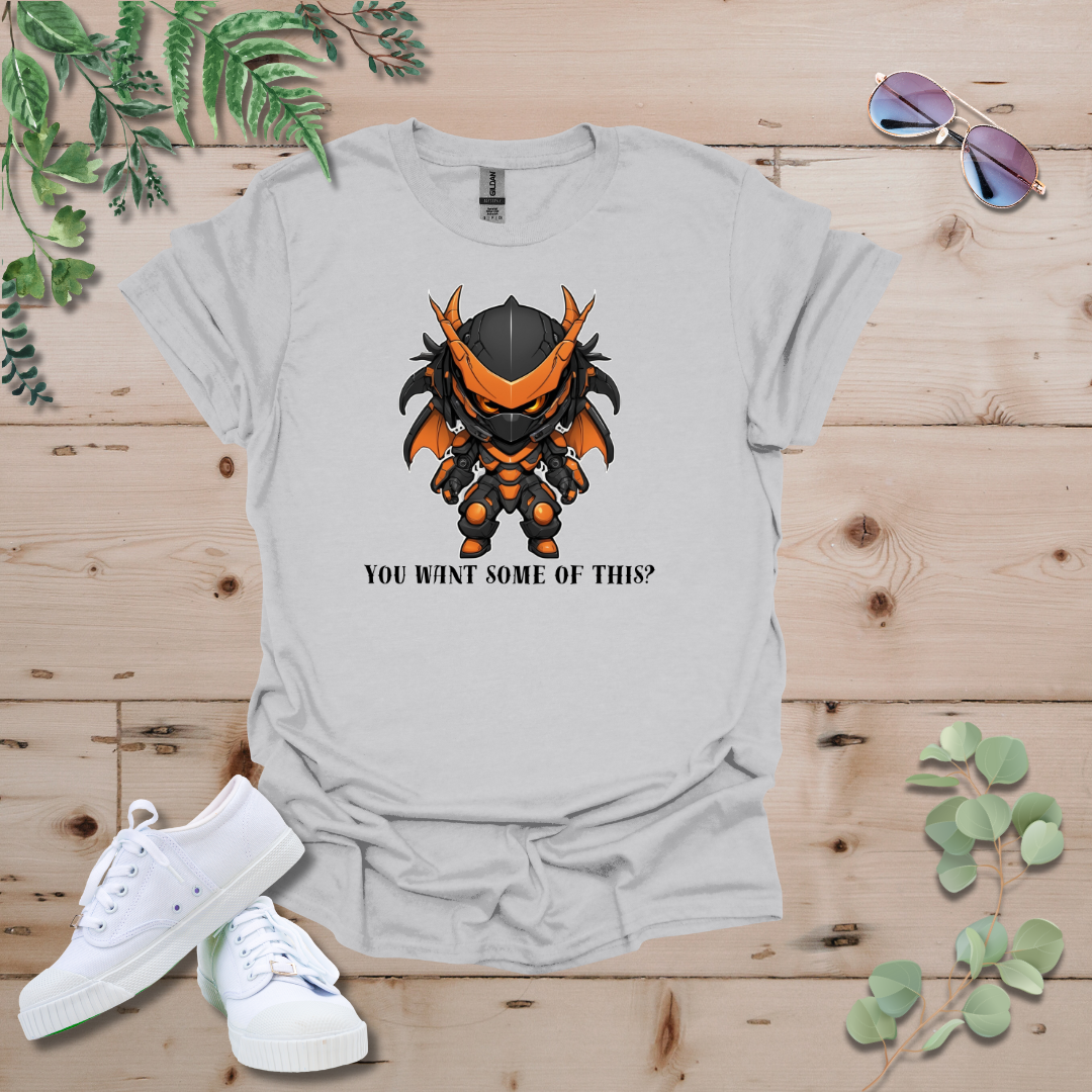 Faceless Tech Chibi Orange Dragon - You Want Some Of This? Tshirt