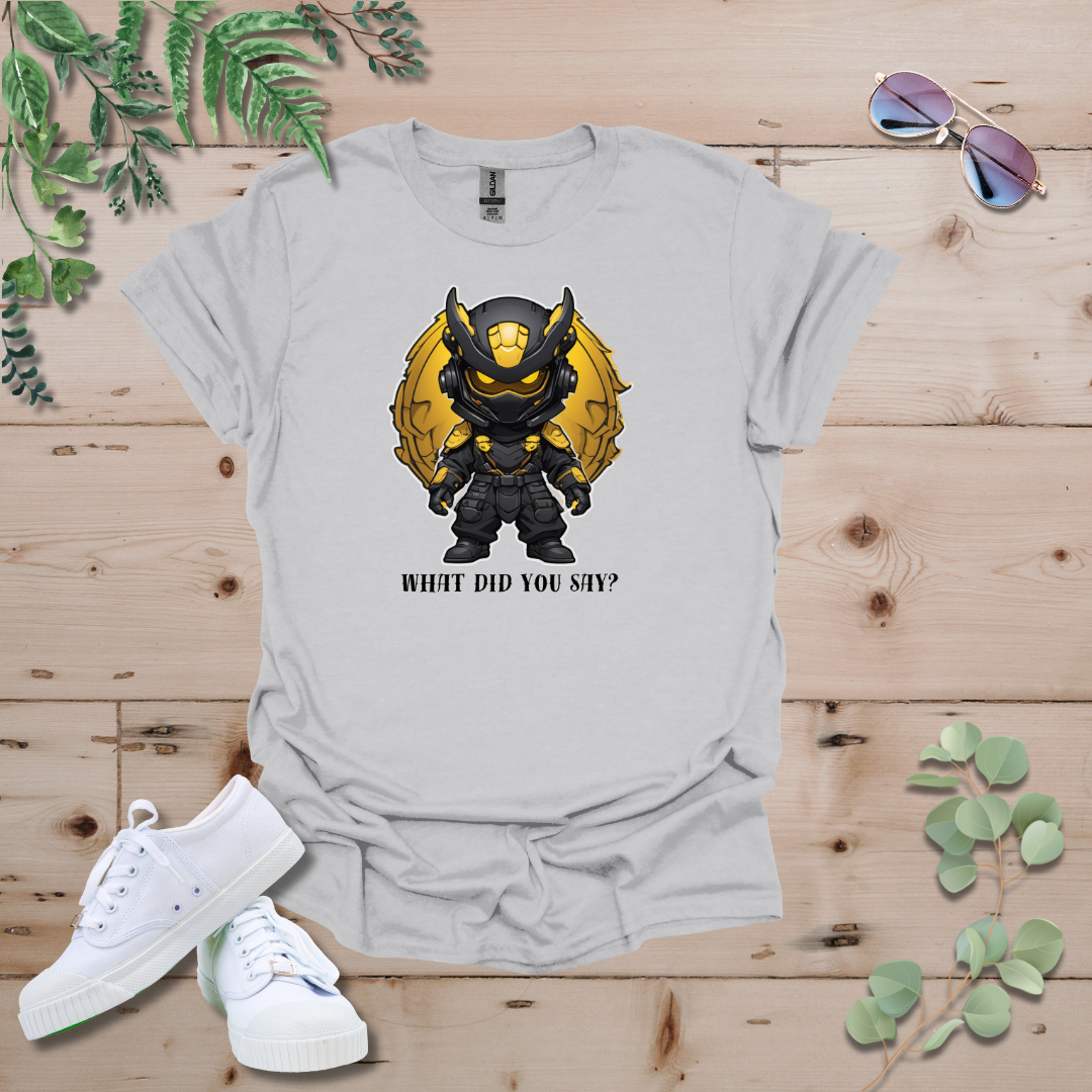 Faceless Tech Chibi Yellow Dragon - What Did You Say? Tshirt