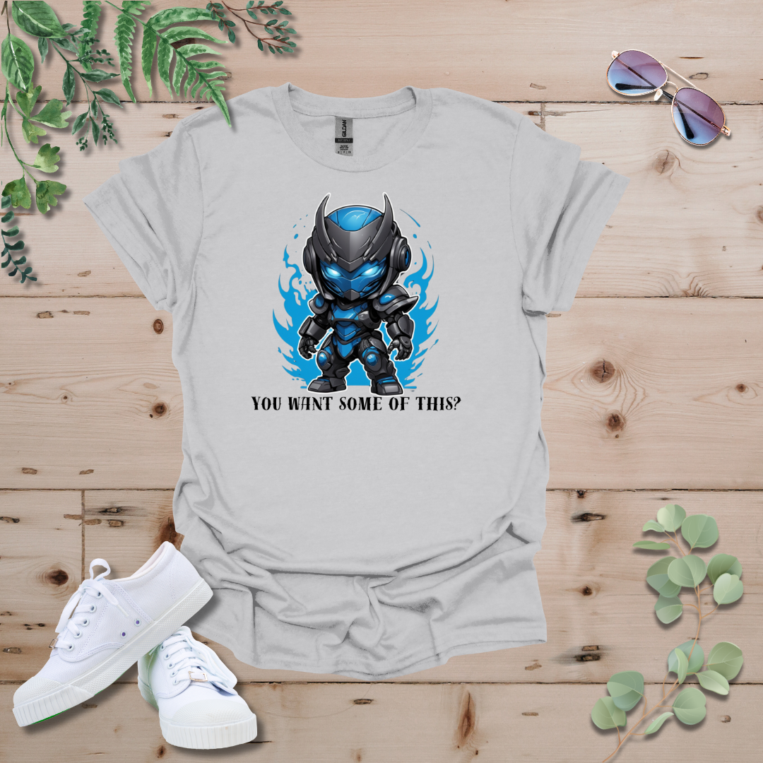 Faceless Tech Chibi Blue Dragon - You Want Some Of This? Tshirt
