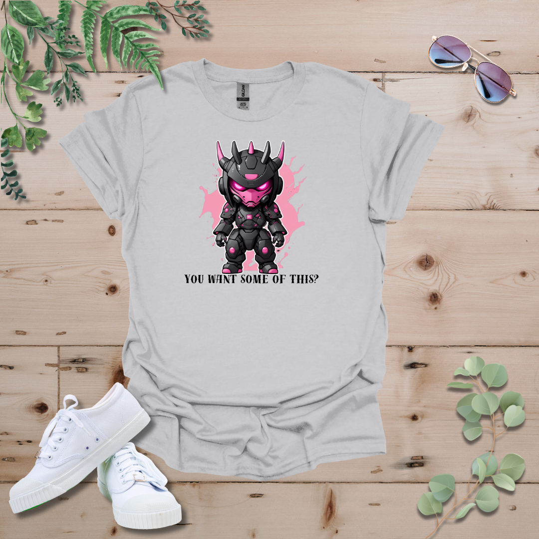 Faceless Tech Chibi Pink Dragon - You Want Some Of This? Tshirt