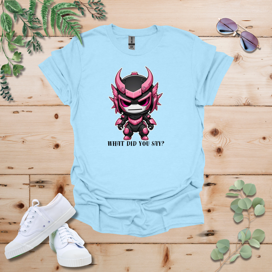 Faceless Tech Chibi Pink Dragon - What Did You Say? Tshirt