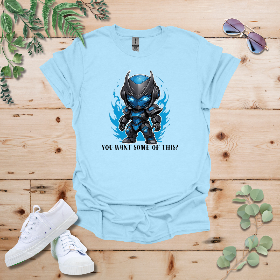 Faceless Tech Chibi Blue Dragon - You Want Some Of This? Tshirt