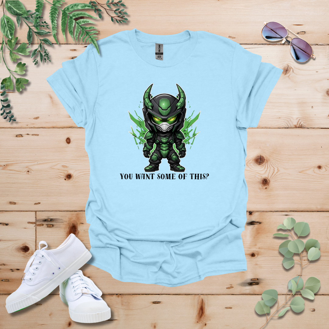 Faceless Tech Chibi Green Dragon - You Want Some Of This? Tshirt